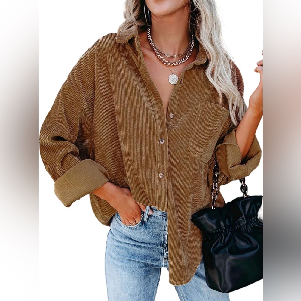 ⭐️3/$20 Astylish Corduroy Button Down Shirt
